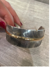 Native American Feather Cuff with Gold Line Bracelet | SU-015