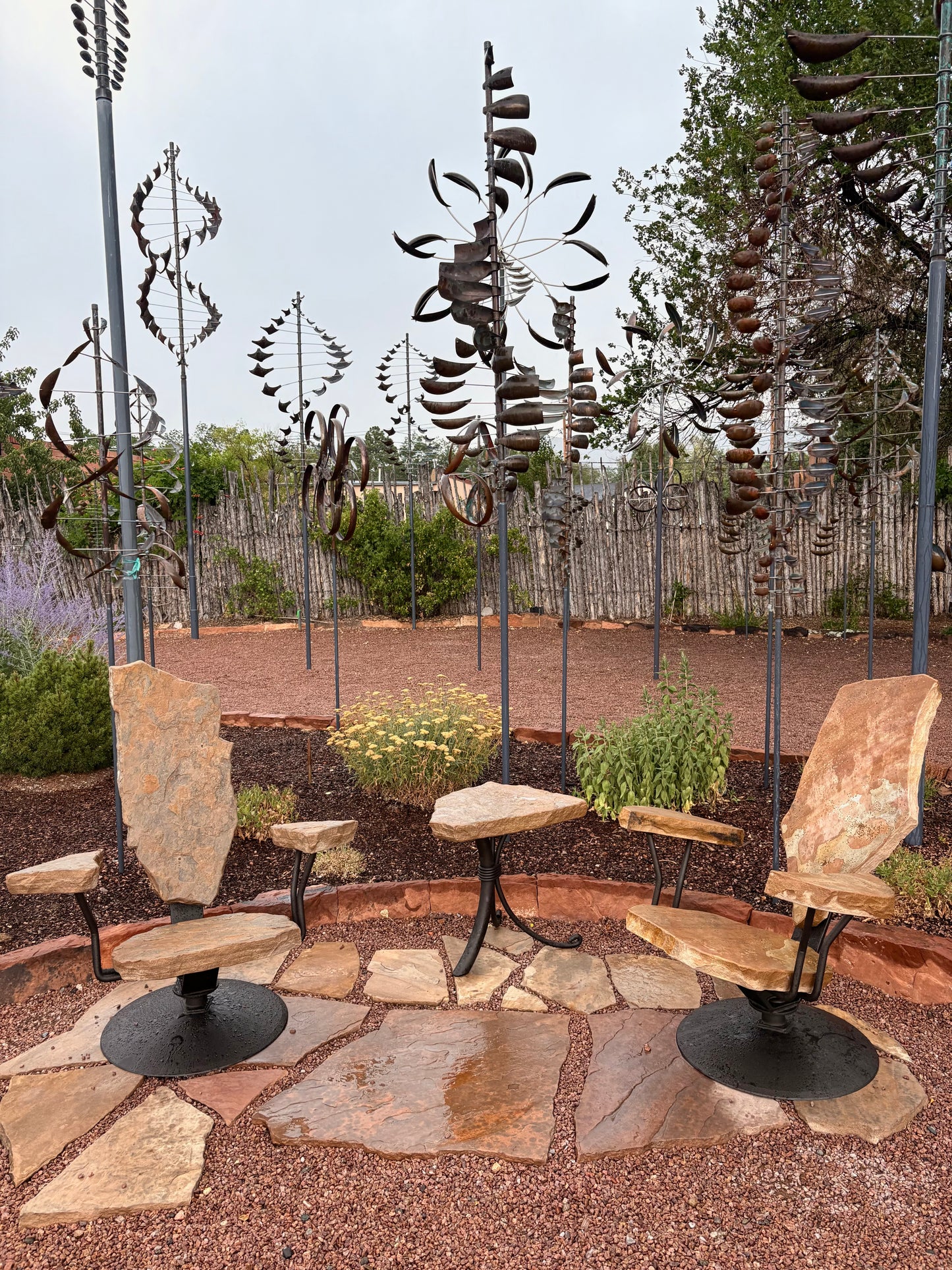 Stone on a Swivel X | 43 x 34" x 37"