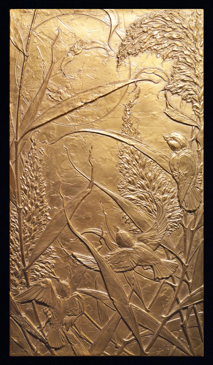 Sparrows in River Grass | 17" x 9.5" | Edition # 3/18