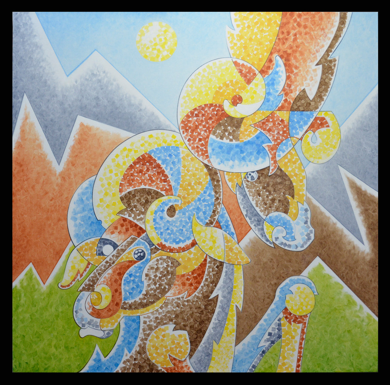 With Ringing of Horns | 36" x 36" |