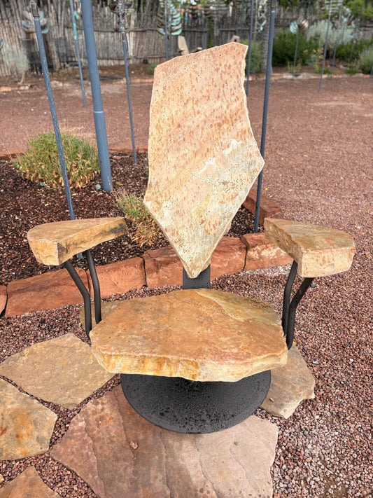 Stone on a Swivel X | 43 x 34" x 37"